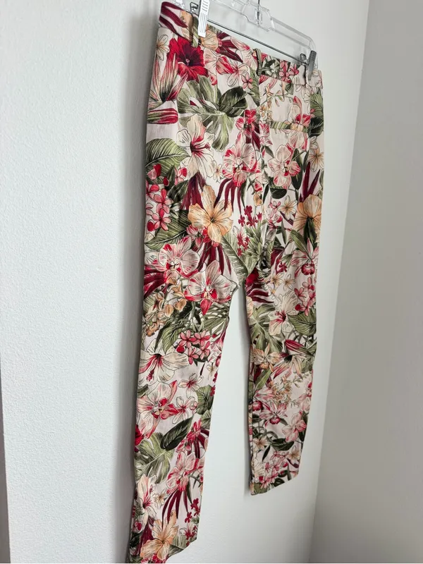 Zara Floral Ankle Print Chinos Pants - Image 5