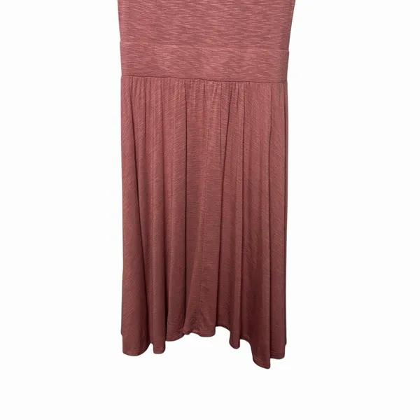 Anthropologie Dolan Knotted Taya Dress M Mauve Pink Twist Front Fit Flare‎ Chic - Image 8