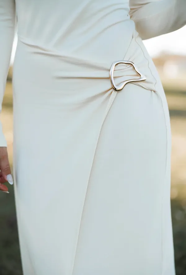 Nude Maxi Dress White - Image 4