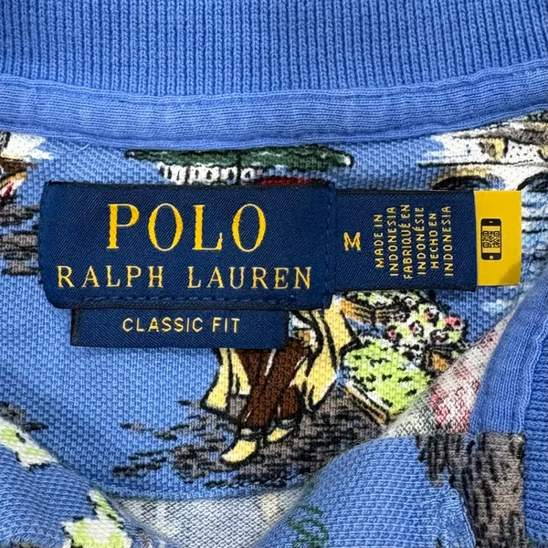 Polo Ralph Lauren Polo Bear Paris All-Over Print Mesh Polo Shirt - Men's Size M - Image 3