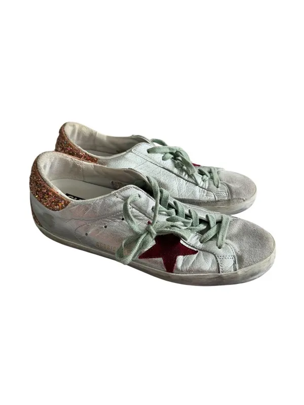 GOLDEN GOOSE Women’s Glitter Superstar Sneakers Size US 10 / 40 - Image 2