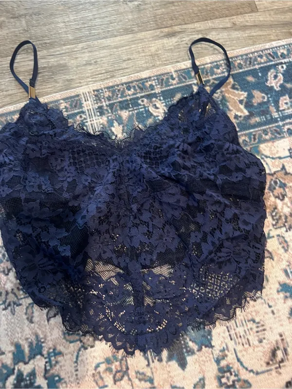 Aerie Navy Lace Bralette Cami - Image 4