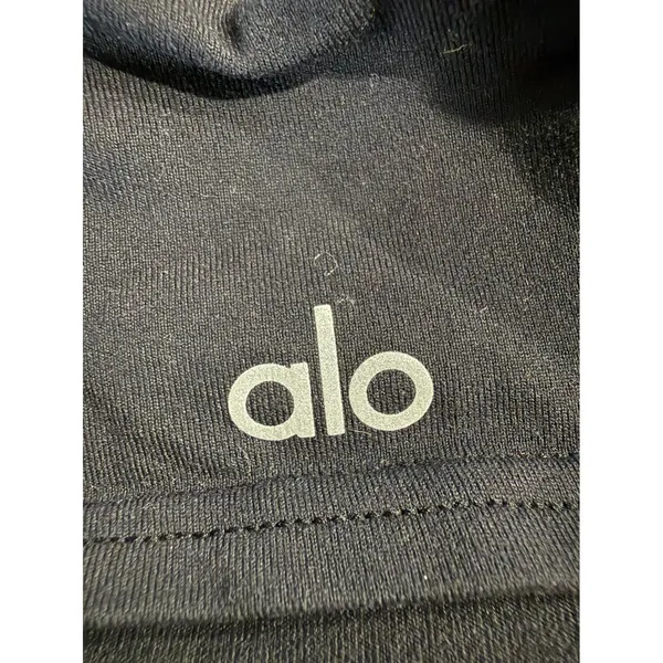 Alo Yoga Womens Black V-Neck Racerback Sports‎ Bra Reflective Logo Size XS S - Image 4