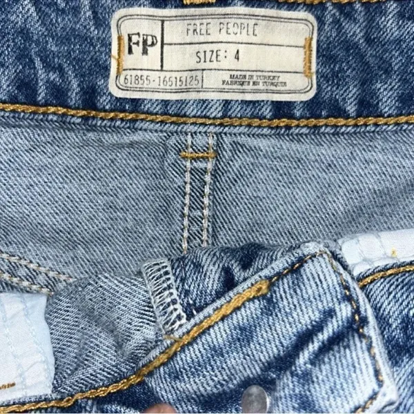 Free People Mini Blue Denim Skirt(Size 4) - Image 6