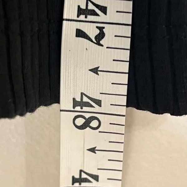 Zara Black Ribbed Knit Mock‎ Neck Sleeveless Bodycon Midi Dress Size Small - Image 9