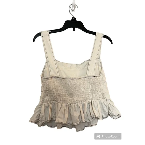 Urban Outfitters cream‎ ruffle crop top size S - Image 2