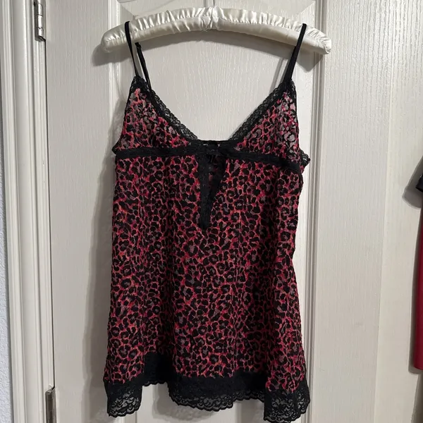 Victoria's Secret Red‎ Animal Print Lace Babydoll Nightie Lingerie Lacie Y2K - Image 2
