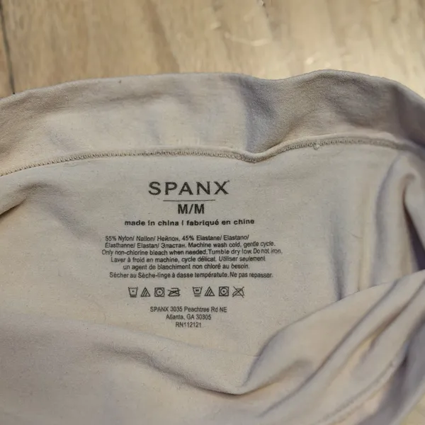 SPANX Power Shorts Beige M GUC Shapewear High Waisted Compression Tummy Control - Image 4