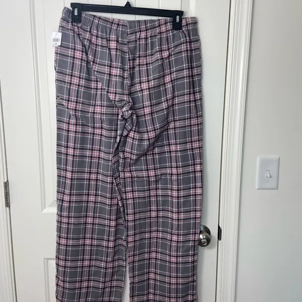 NEW Natural Reflections women’s gray pink elastic drawstring‎ pajama pants large - Image 5