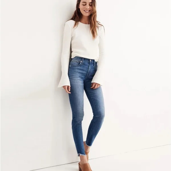 MADEWELL | Women's‎ 10" Chewed Tulip-Hem High-Rise Skinny Jeans, Size 24 - Image 2