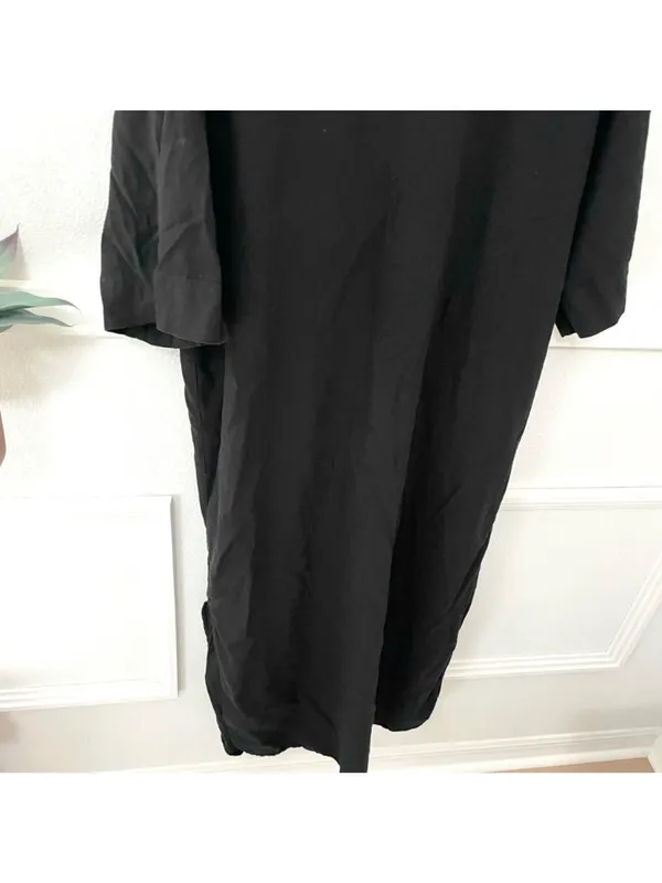 Z Supply Brise Linen Blend Midi Dress in Black Size L - Image 8