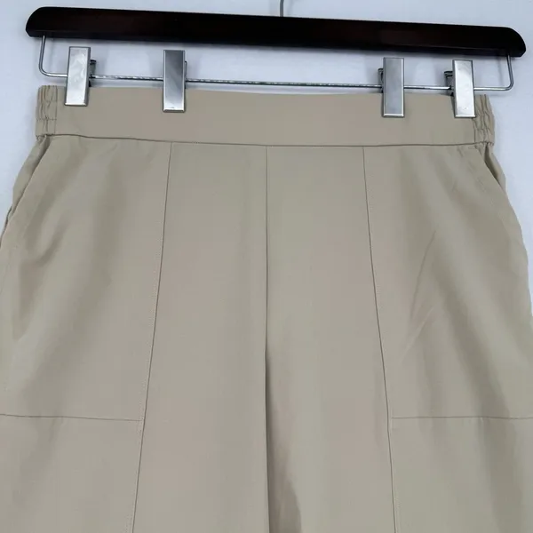 LOFT Outlet XL Beige Pull On Wide Leg Pants Stretch Elastic Waist Pockets Casual - Image 3