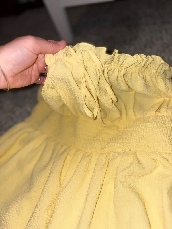 SHEIN Yellow Strapless Smocked Sundress - Image 5