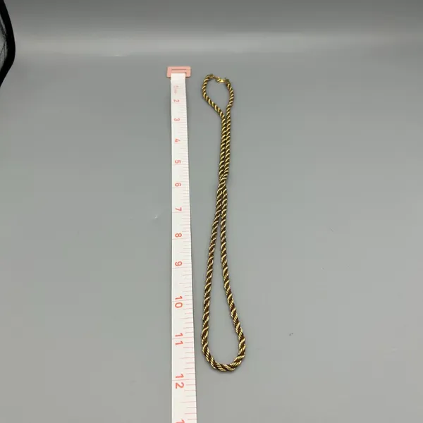 Heavy Gold Tone Rope Chain Necklace 24.5g 22-24” Unisex - Image 3