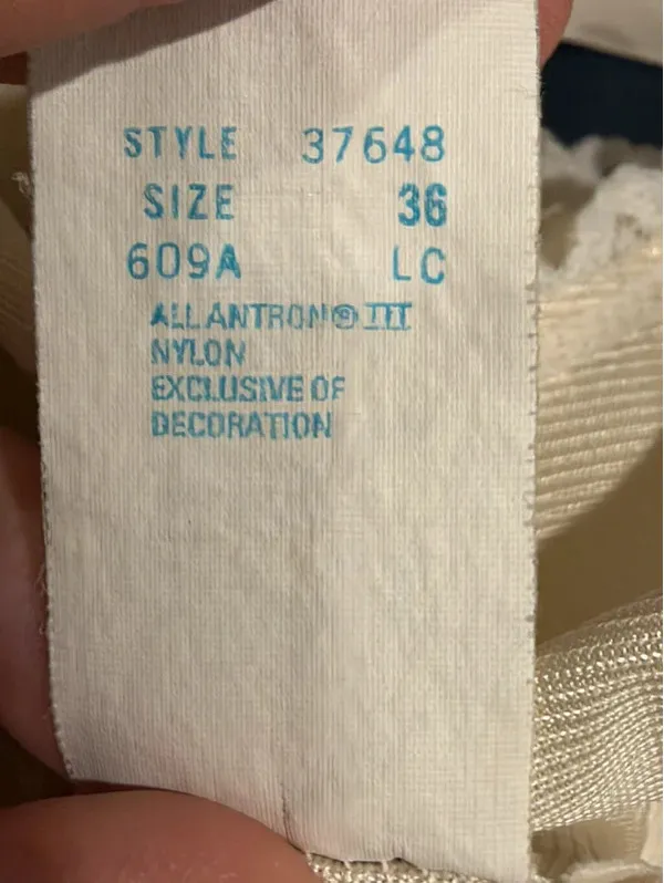 Vintage 80s Sears Champagne Satin Lace Camisole Made USA 36 - Image 4