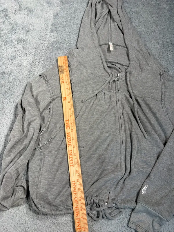 Free people FP movement Gray Hooded Zip-Up Sweatshirt small - Image 7