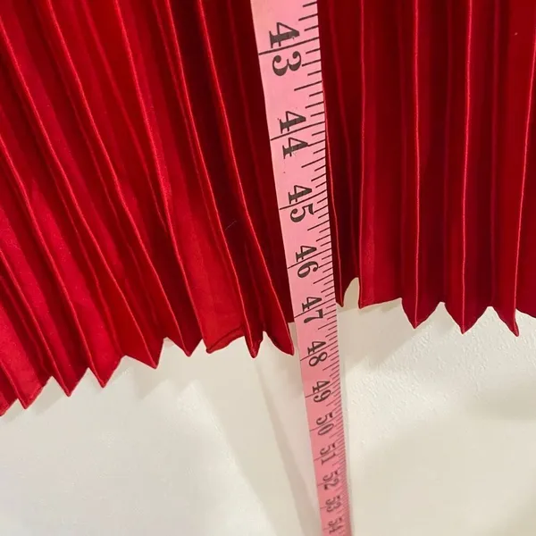 VICI Red Pleated Tiered Midi Dress Medium Spaghetti Strap Party Dress - Image 4