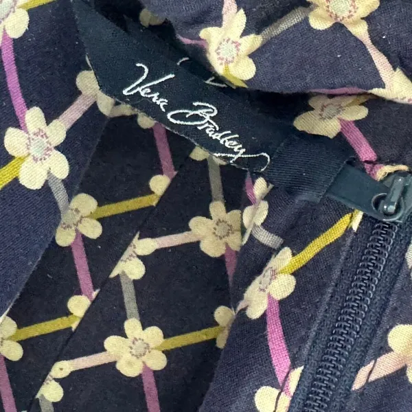 Vera Bradley Bird Floral Print Satchel Purse Blue - Image 4