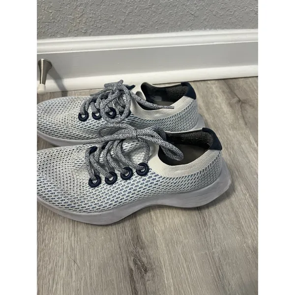 ALLBIRDS Tree Dasher Running Shoes White/Blue Women's 9‎ - Image 2