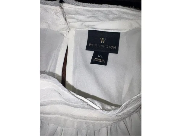 Worthington White Sleeveless Blouse Size XL - Image 6
