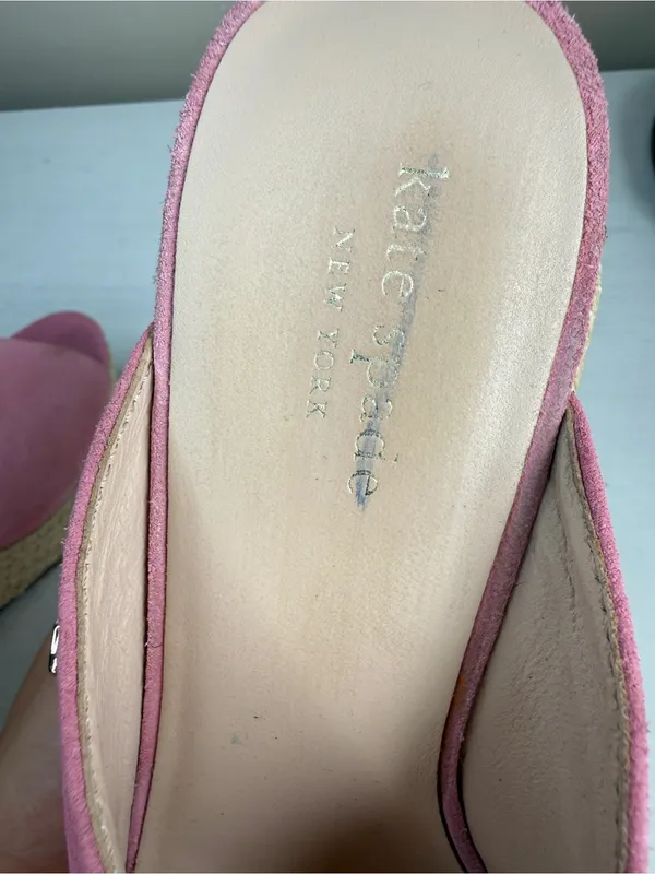 KATE SPADE Thea Wedge in Rococo Pink Sz 8 Suede Espadrille Feminine Girly - Image 11