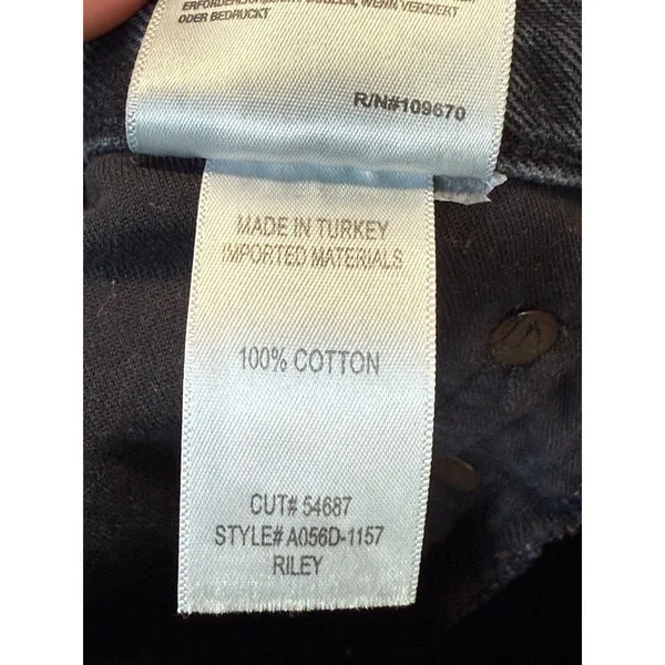 AGOLDE Riley Jeans Womens 28 Black Distressed High Rise Straight Leg Denim - Image 8