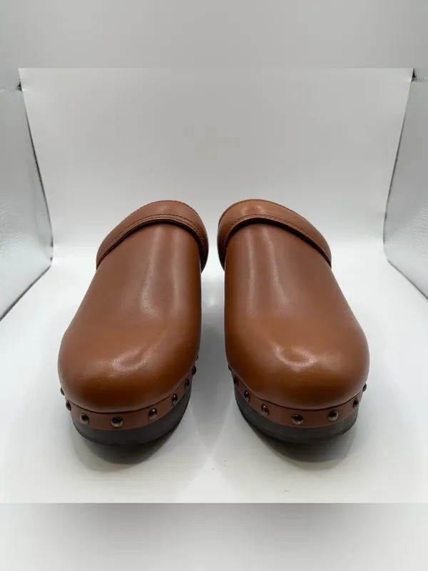 NWOB Madewell The Cecily Clog in Oiled Leather MSRP $168 size 7.5 brown - Image 4