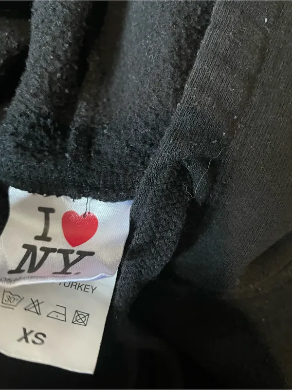 I Heart NY Black Hoodie Sweatshirt Size XS - Image 2