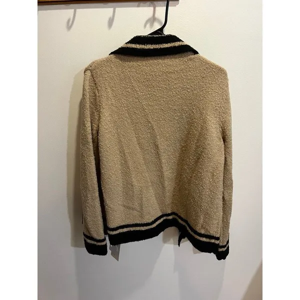 Commense NWT Women Small Tan Knit Open Front Cardigan Quiet Luxury Old Money - Image 8
