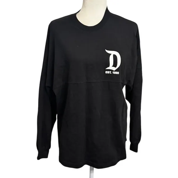 Disney Disneyland Spirit Jersey Black Pullover Sweatshirt Sz Small Oversized - Image 3