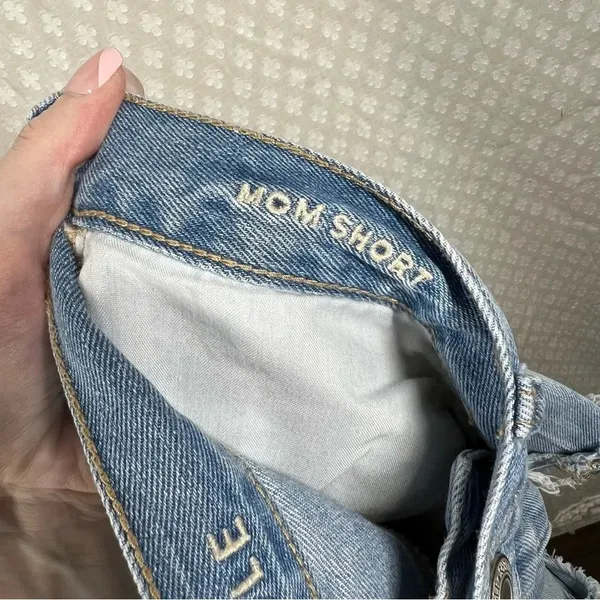 American Eagle Light Wash High Rise Mom Shorts‎ - Image 4