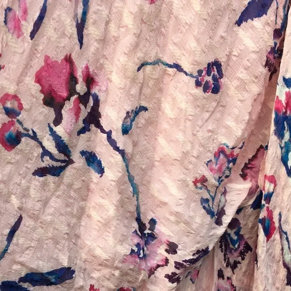 Tanya Taylor Blaire Pink Floral Silk Ruffle MIDI Dress Faux Wrap Flowers v6x - Image 13