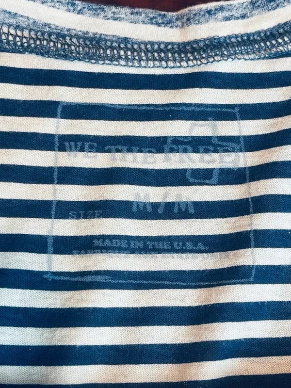 Free People We The Free Distressed Striped T-Shirt Medium Grunge Indie Sleaze M - Image 5