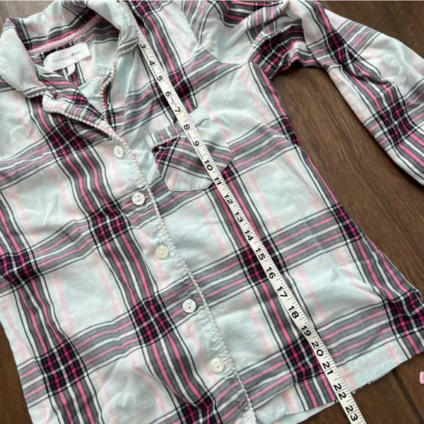 Victoria's Secret Dreamer Flannel 2 pc Pajama Set Multi Plaid sz XS - Image 4