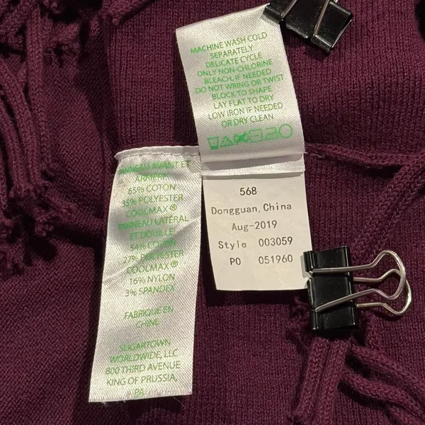 Lilly Pulitzer Sweater Glenda Coolmax Boho Fringe Western Cabernet Berry Small - Image 5