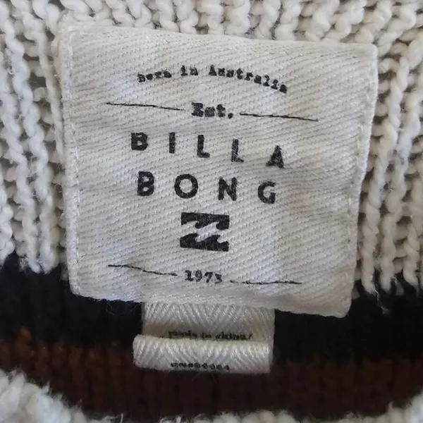 Billabong Sweater Sz S‎ Seeing Double Striped Boxy Comfy Lagenlook Earthy - Image 3