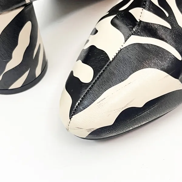 ASOS Designs Faux Leather Zebra Print Side Zip Chunky Heel Chelsea Boots Size 6 - Image 14
