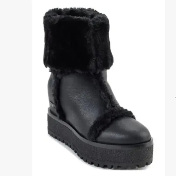NEW $179 dkny sancia boot Faux Fur Lined Platform 9 - Image 2