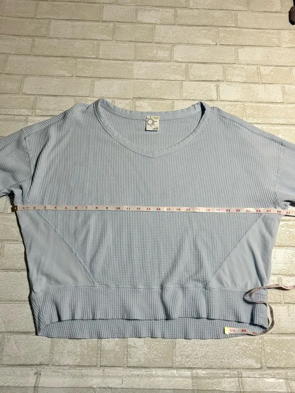 Offline oversized Women's Waffle Knit Top Size small Blue - Image 4