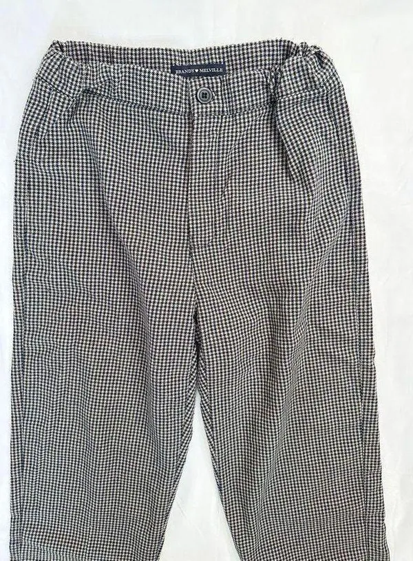 Brandy Melville Vintage Woven Gingham Tilden Pants - Grey - Image 6