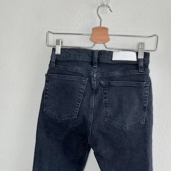 Re/Done Originals Black High Rise Ankle Crop Denim Jeans Size 25 - Image 3