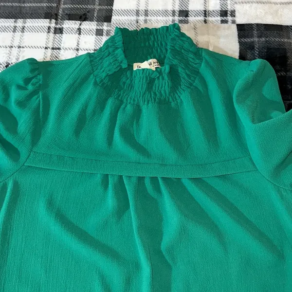 Faith and Joy Size M Emerald Green Blouse - Image 14