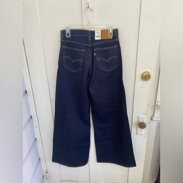 NWT Levi's 728 High Rise Wide Leg Jeans Size 29x32 Dark Wash Loose Baggy - Image 2