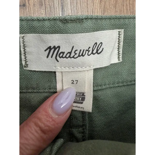 Madewell Green Utility‎ Pants Size 27 High Rise Cotton Straight Leg - Image 5