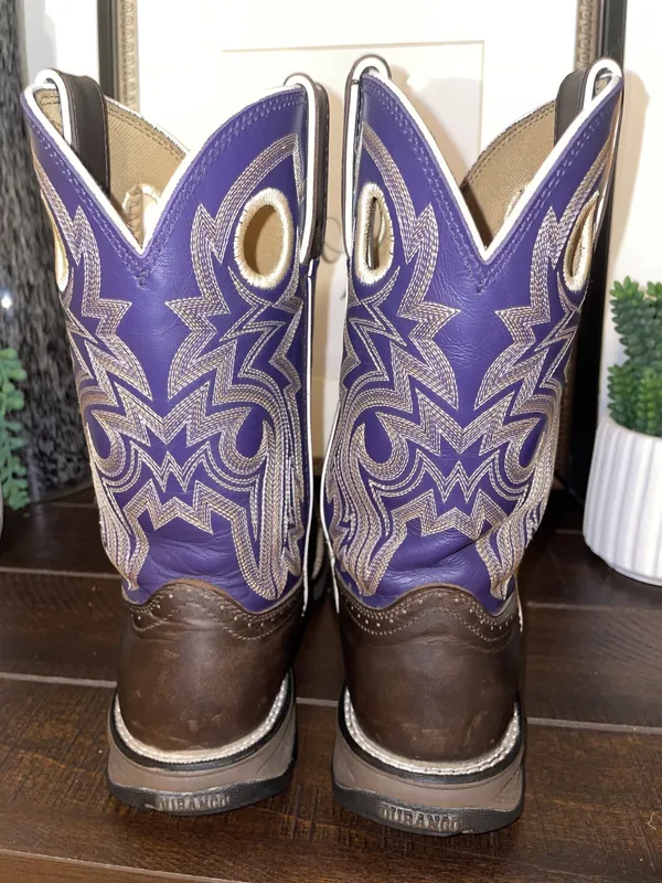 Durango Lady Rebel Purple Brown Western Cowboy Boots Womens 7.5 - Image 9