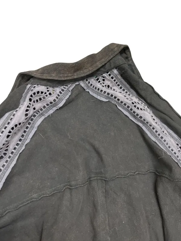 Free People womens Black Embroidered polyester Button-Up Blouse sz L SKU 10-742 - Image 12