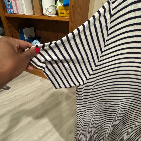 Brandy Melville black white striped shirt dress tee tshirt dress size large - Image 6