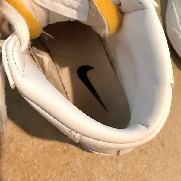 Nike White and Yellow High-Top Athletic Shoes - Image 2