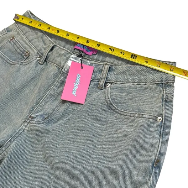 NEW Edikted‎ Low Rise Wide Leg Acid Washed Jeans Capsule Skater Grunge M - Image 10