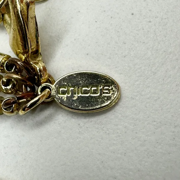 Chico's Layered Gold Tone Necklace Stone Cabochon Pendants ✨ - Image 11